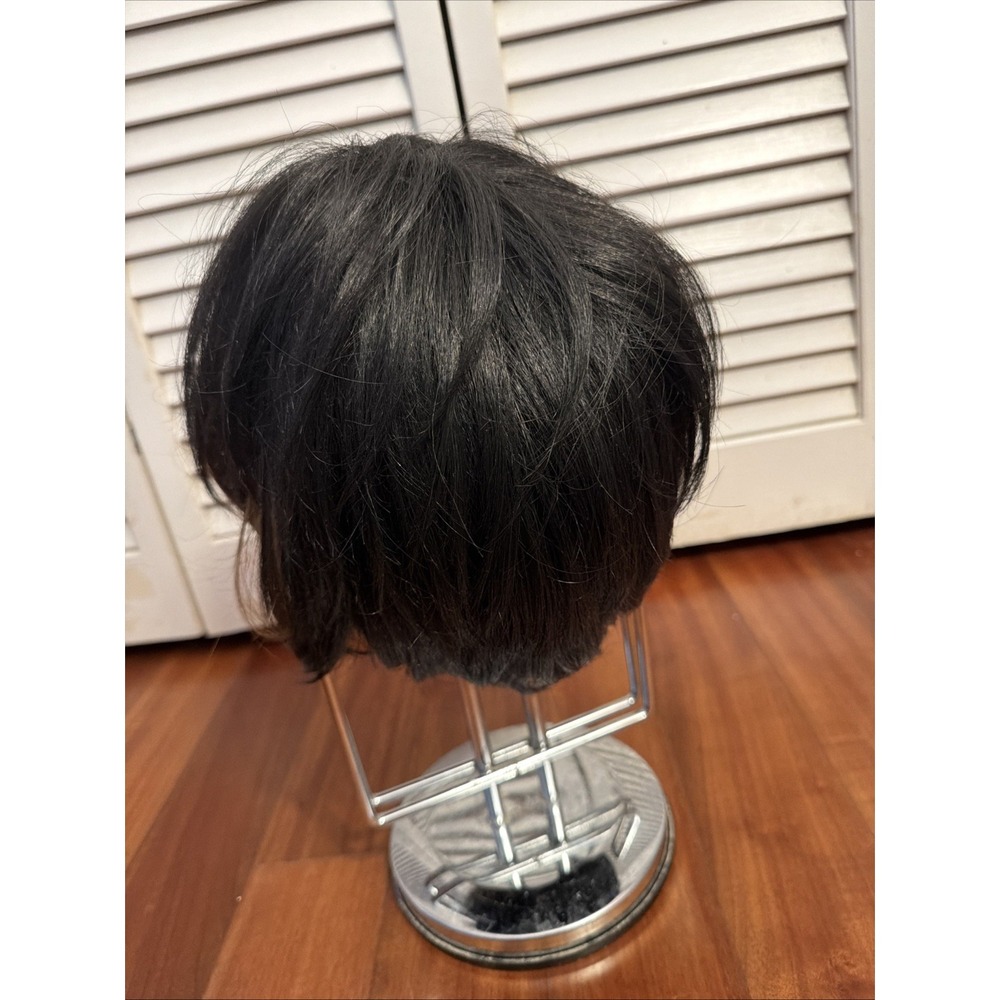 Mayde Beauty Layered Asymmetrical Bob Dark Honey Highlights Bangs Wig - Picture 4 of 6